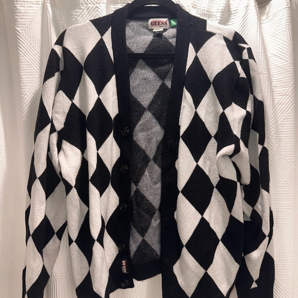Guess originals Checker-printed cardigan